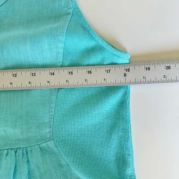 Terzo Millenio Dress Blue Linen Blend Cottagecore Coastal Travel Boho Medium‎ - Picture 12 of 14